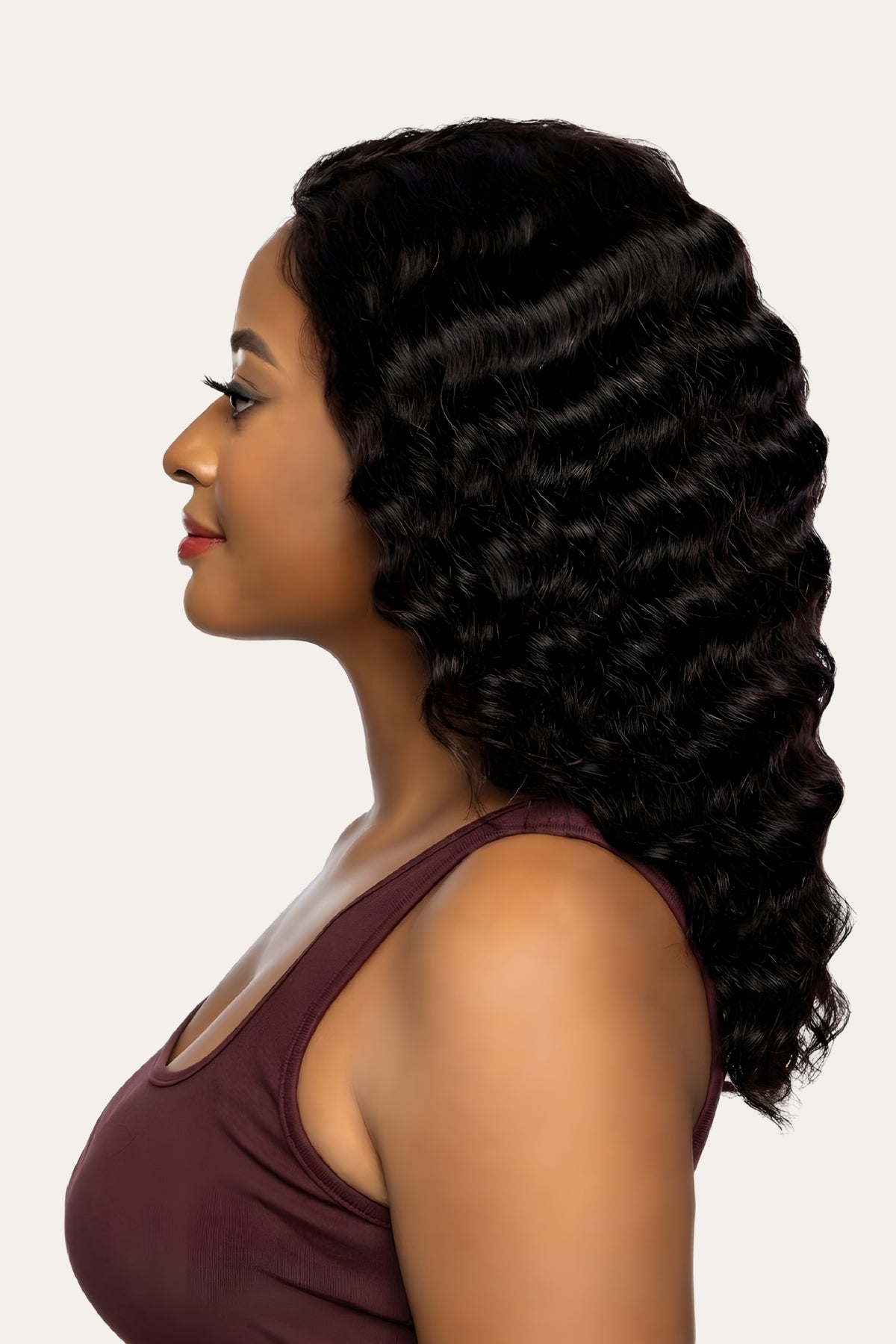 Mane Concept Ear-to-Ear Hand-Tied Deep Wave Wig 18"