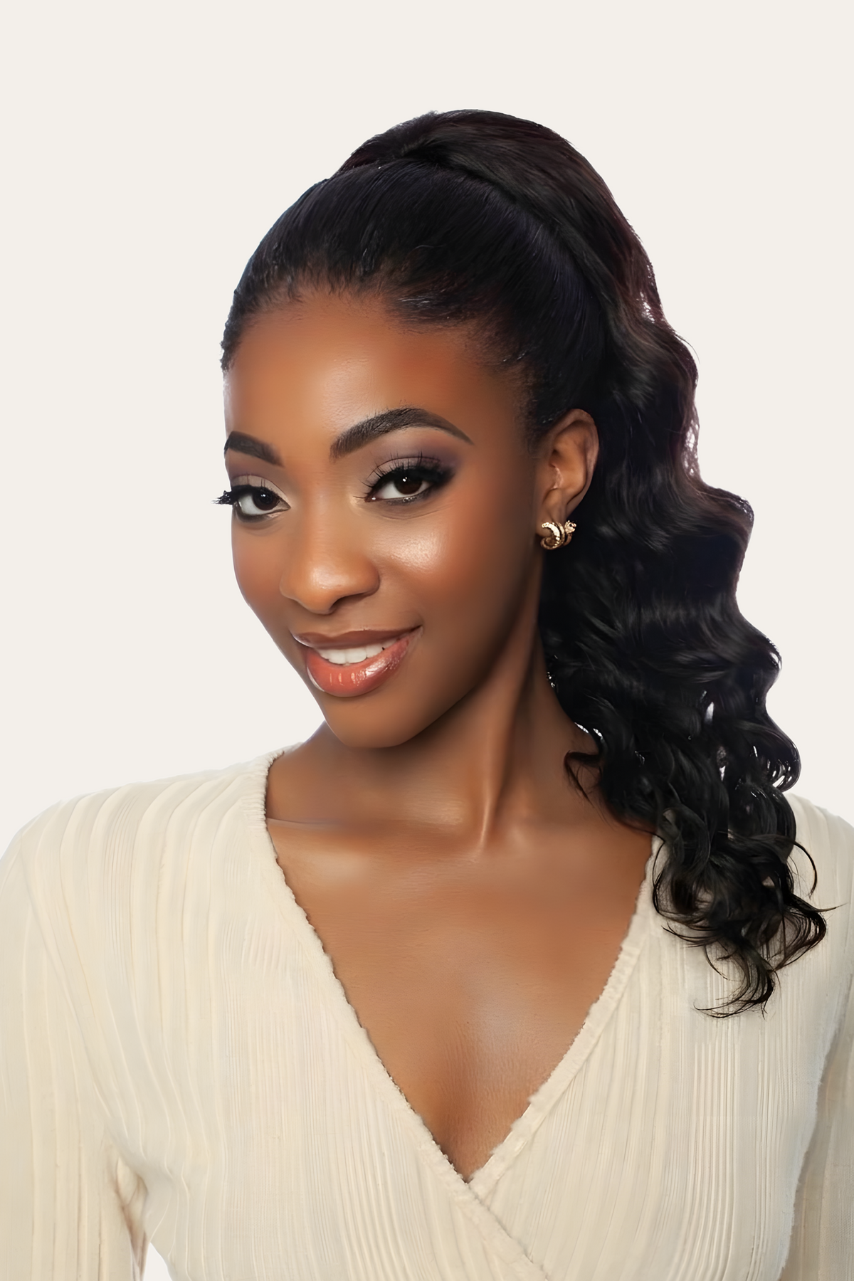 Mane Concept 100% Human Hair Loose Deep Drawstring Ponytail 20"