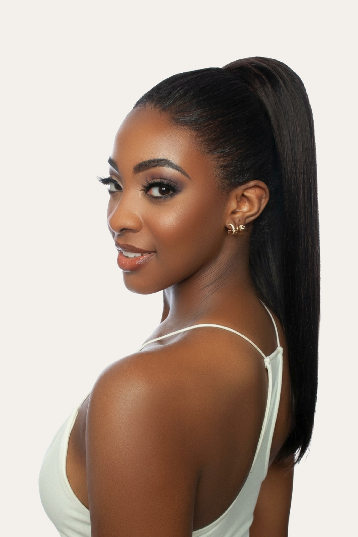Mane Concept 100% Human Hair Yaki Straight Drawstring Ponytail 20"