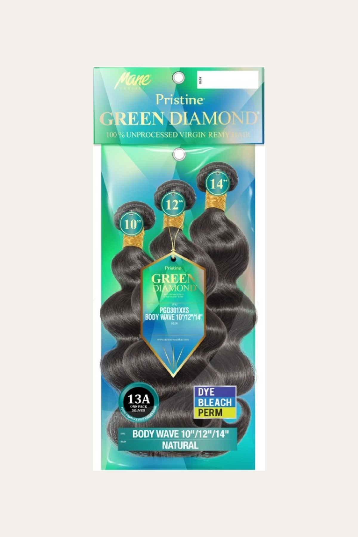 Mane Concept 13A Pristine Green Diamond 100% Unprocessed Virgin Remy Body Wave