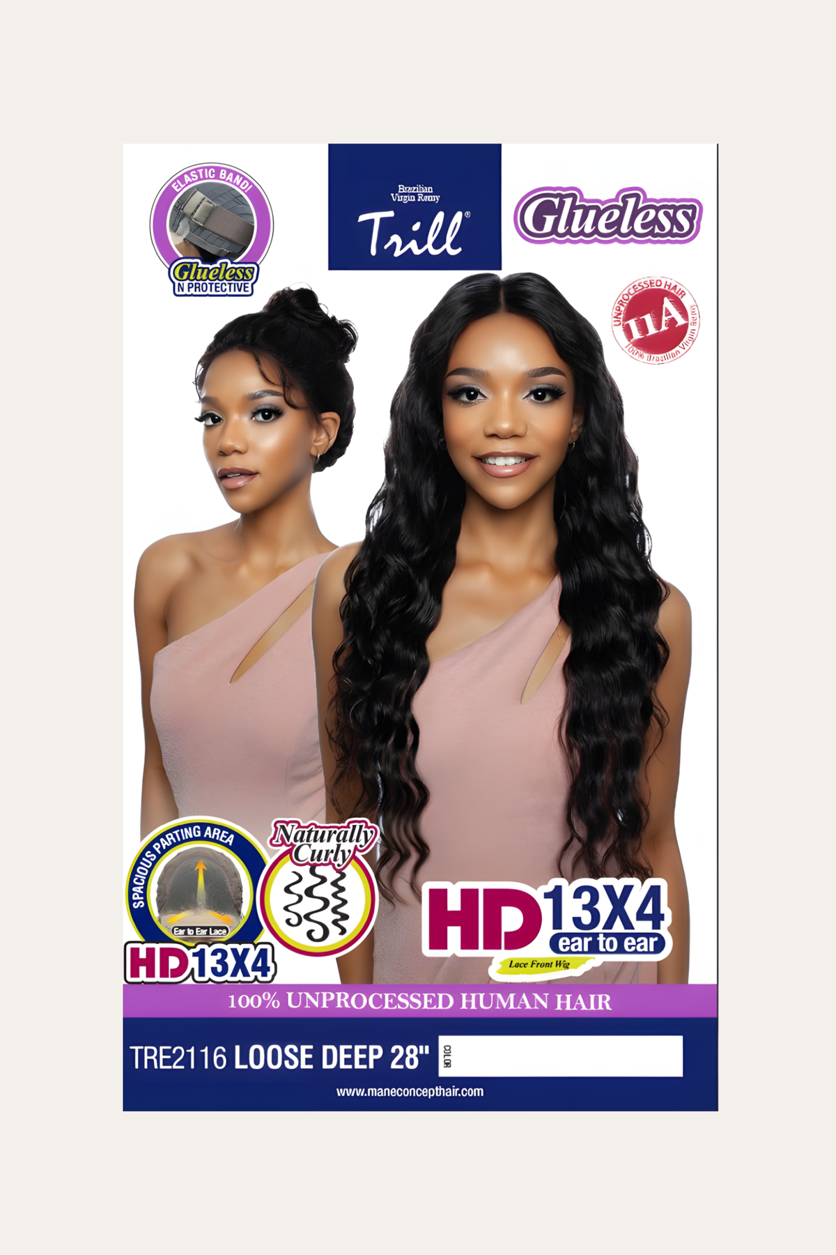 Mane Concept Trill 13x4 HD Glueless Lace Wig Loose Deep 28"