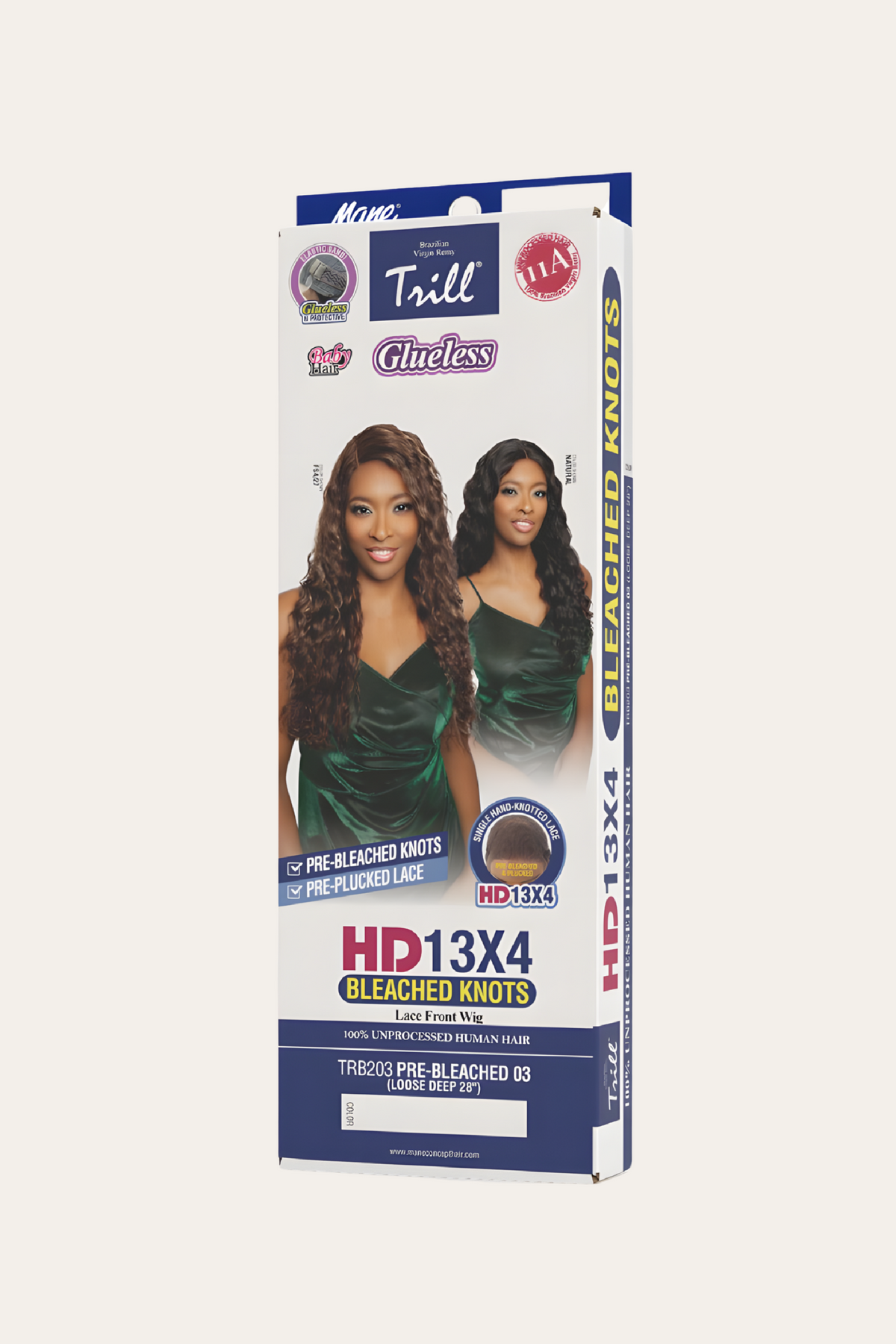Mane Concept 13x4 Pre-Bleached Loose Deep Wig, 28"