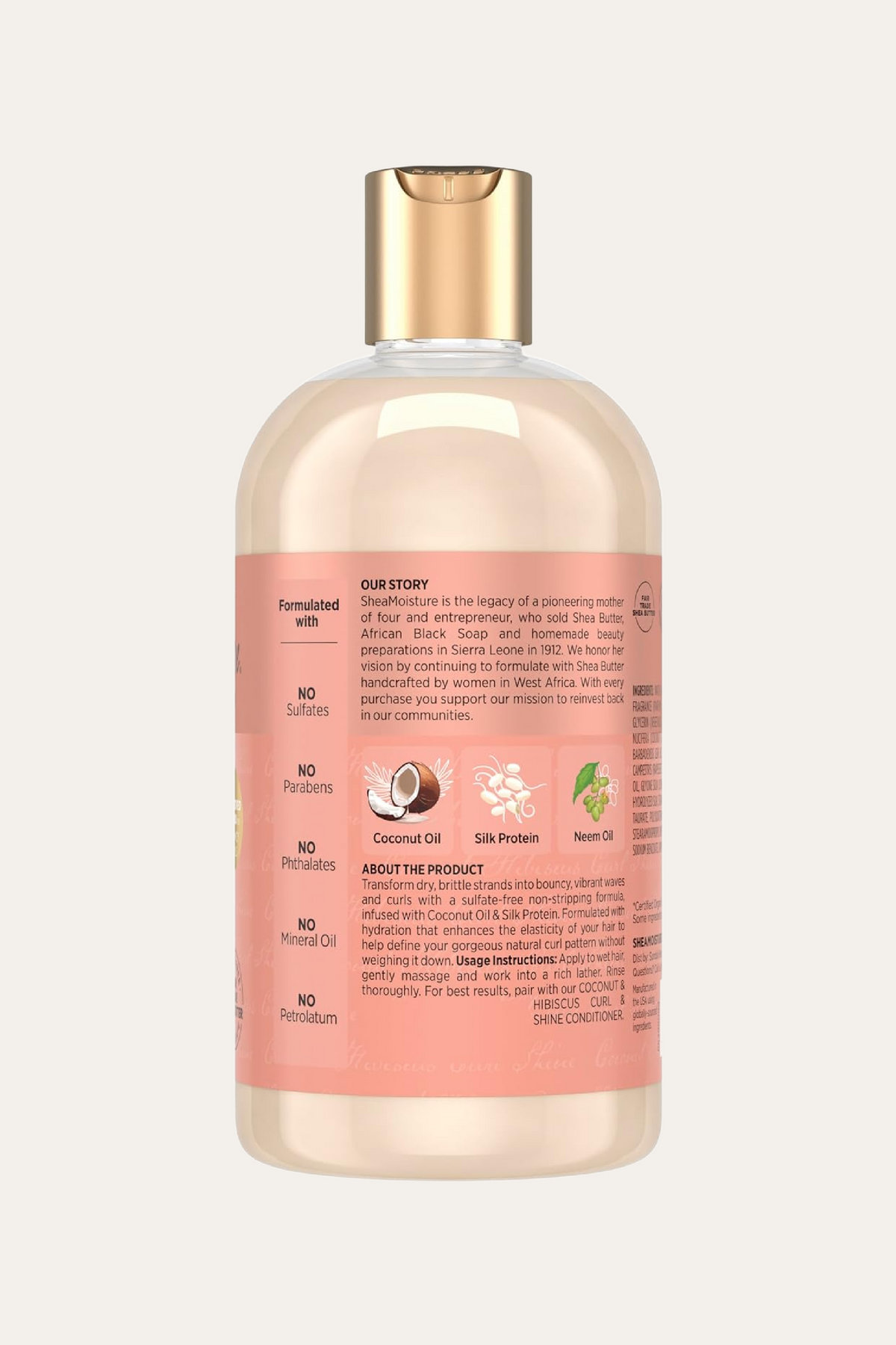 Shea Moisture Coconut & Hibiscus Curl & Shine Hair Shampoo 13 Oz