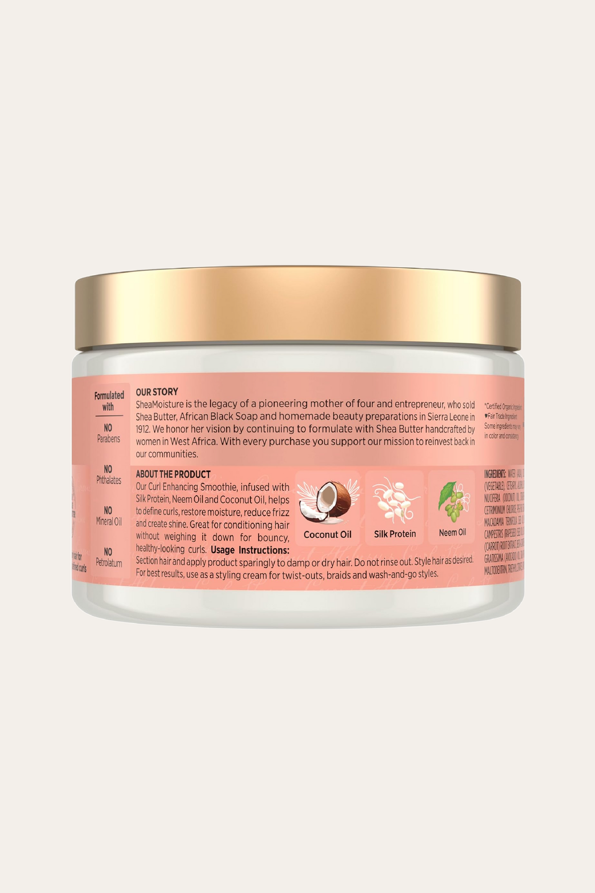 SheaMoisture Coconut & Hibiscus Curl Enhancing Smoothie Hair Cream 12 Oz