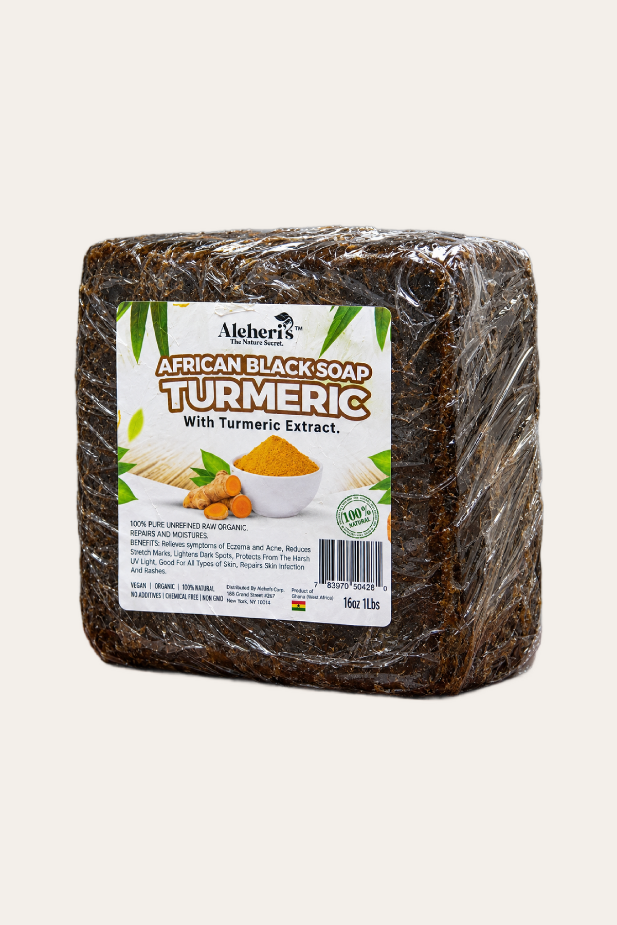 Aleheri's Turmeric African Black Soap 16 Oz