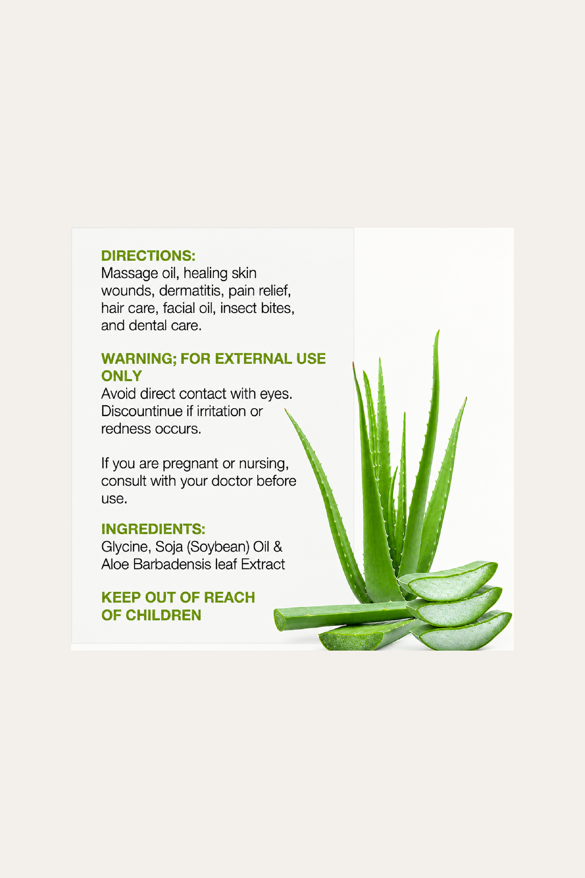 Star Care Aloe Vera 100% Virgin Oil, 4 Oz