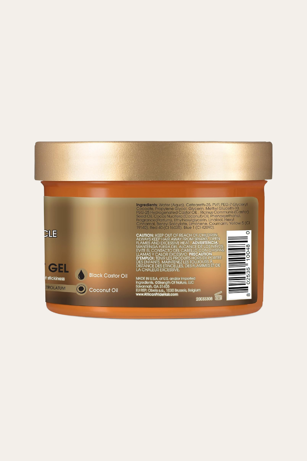 African Pride Black Castor Braid, Loc & Twist Gel 8 Oz