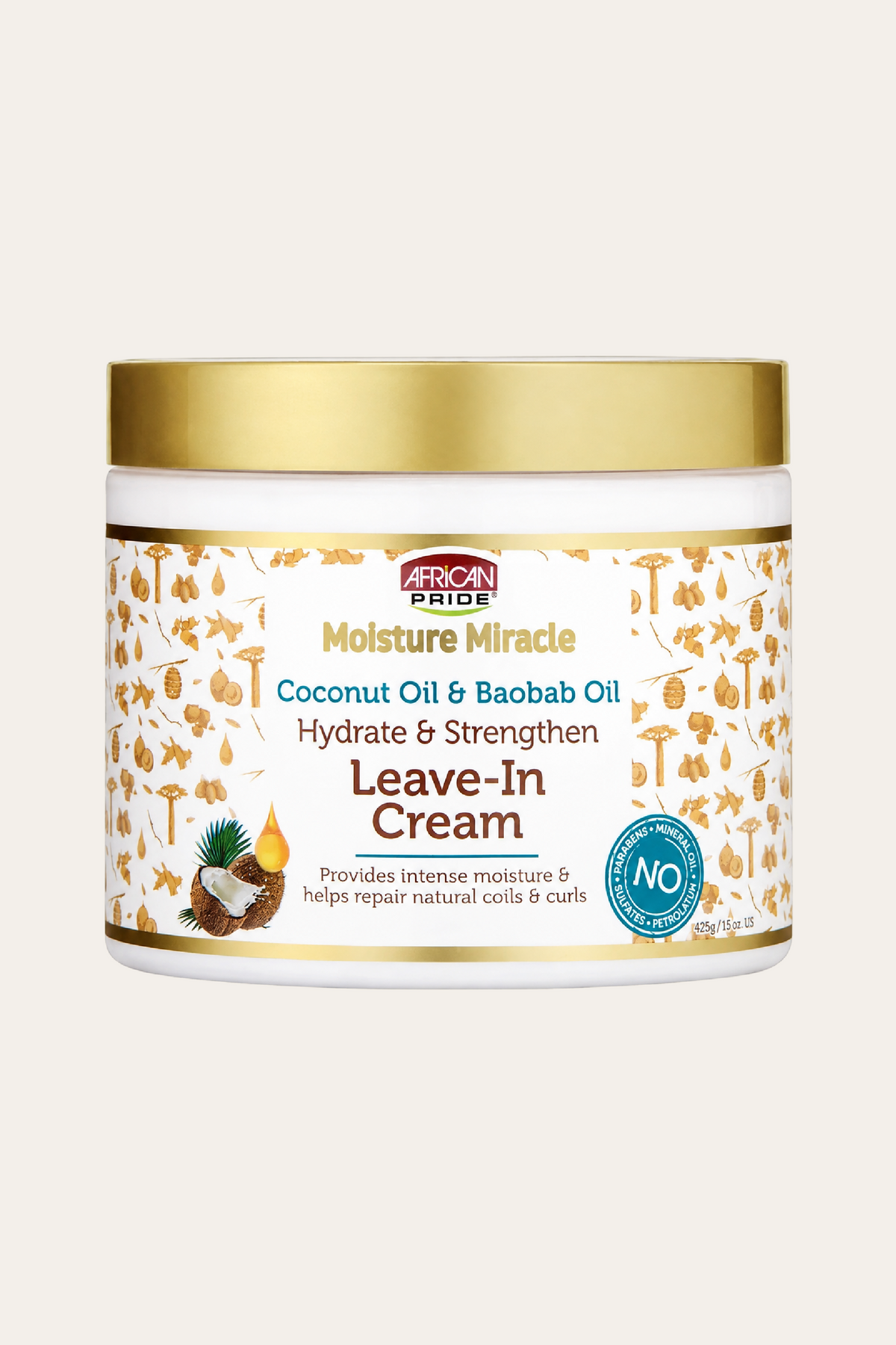 African Pride Moisture Miracle Coconut Oil & Baobab Oil Leave In Cream
