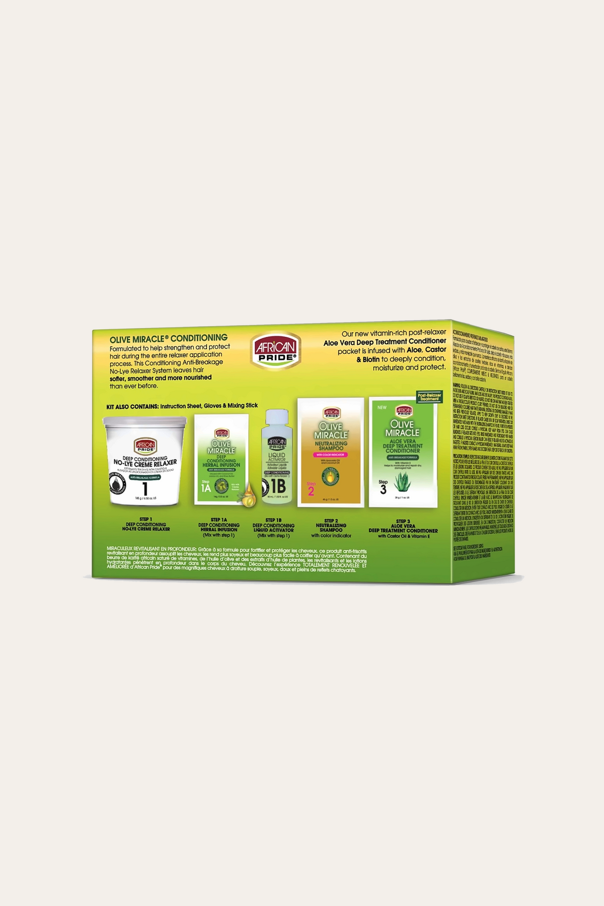 African Pride Olive Miracle Deep Conditioning Anti Breakage Relaxer Hair Kit