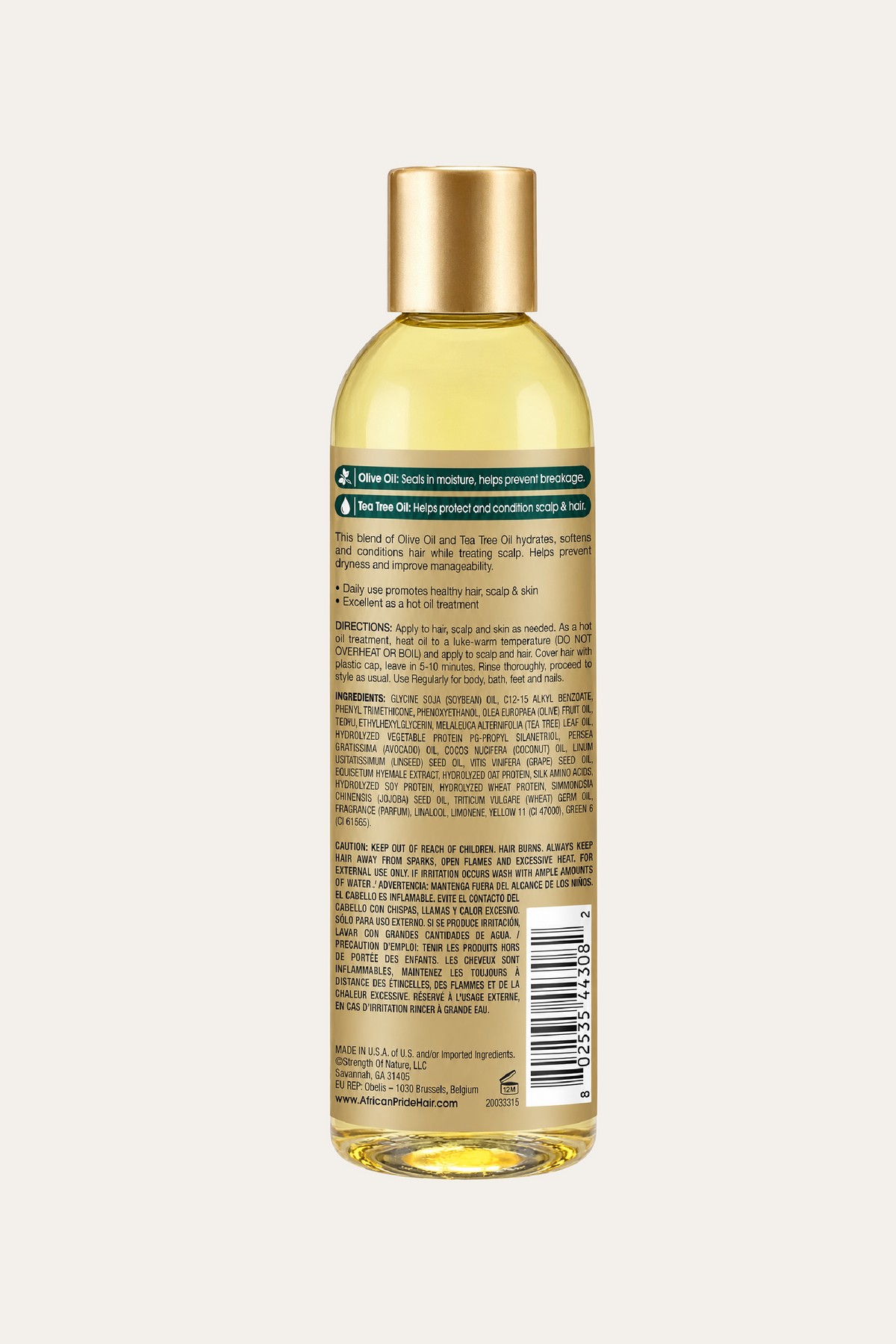 African Pride Olive Miracle Growth Oil 8 Oz