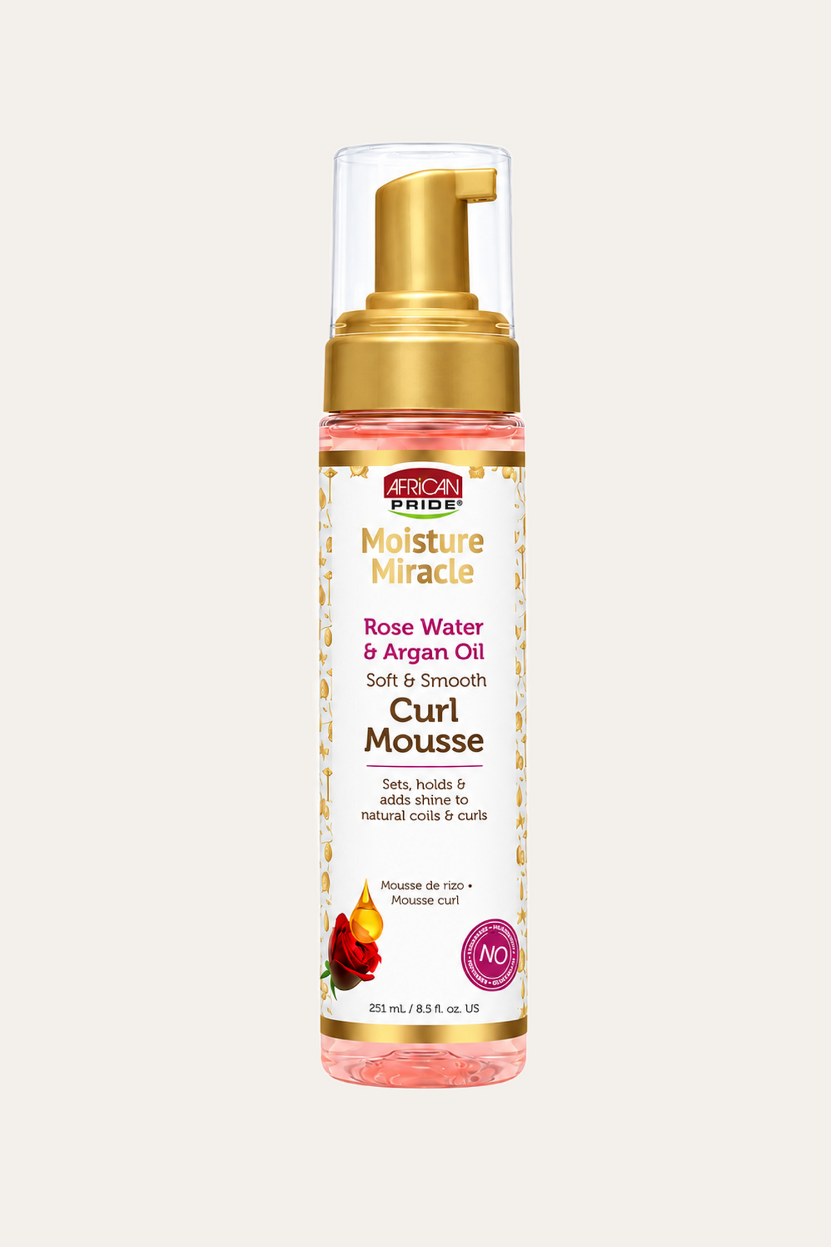 African Pride Moisture Miracle Rose Water & Argan Oil Curl Mousse 8.5 Oz