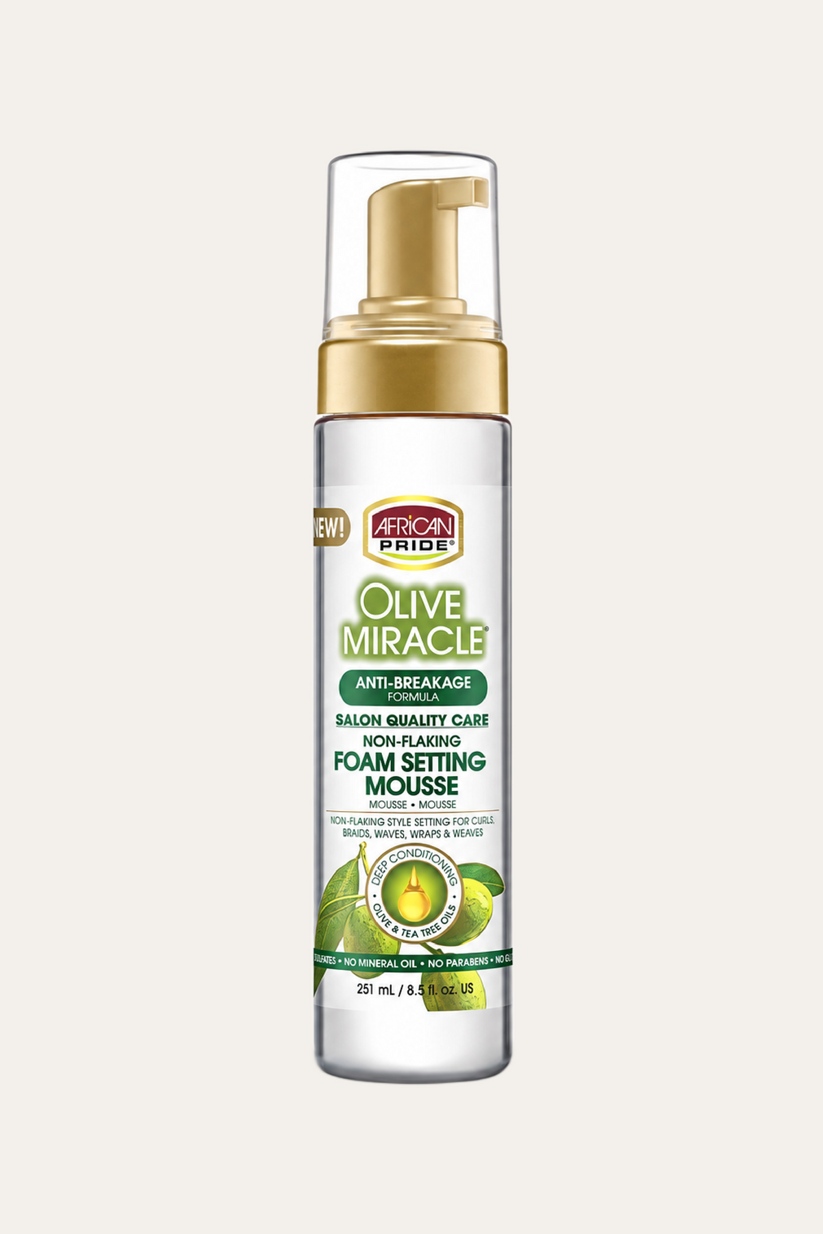 African Pride Olive Miracle  Foam Mousse 8.5 Oz