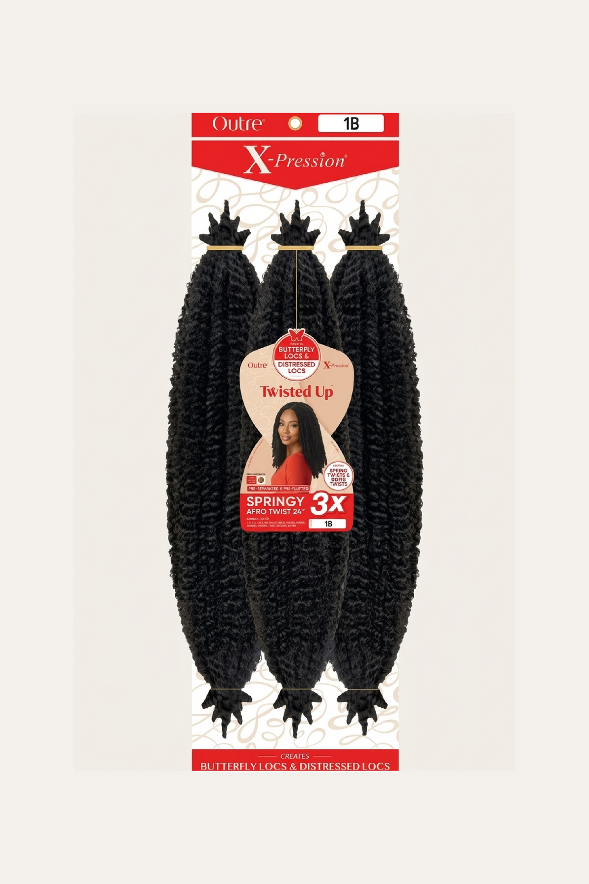 Outre X-Pression Twisted Up 3X Springy Afro Twist 24"