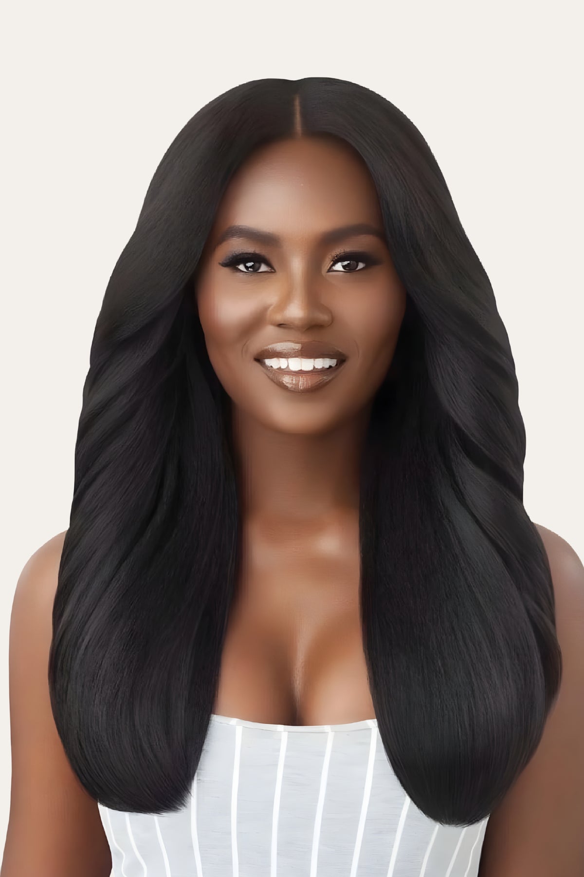 Outre Big Beautiful Human Hair Blend U Part Cap Leave Out Wig Dominican Blowout 22"