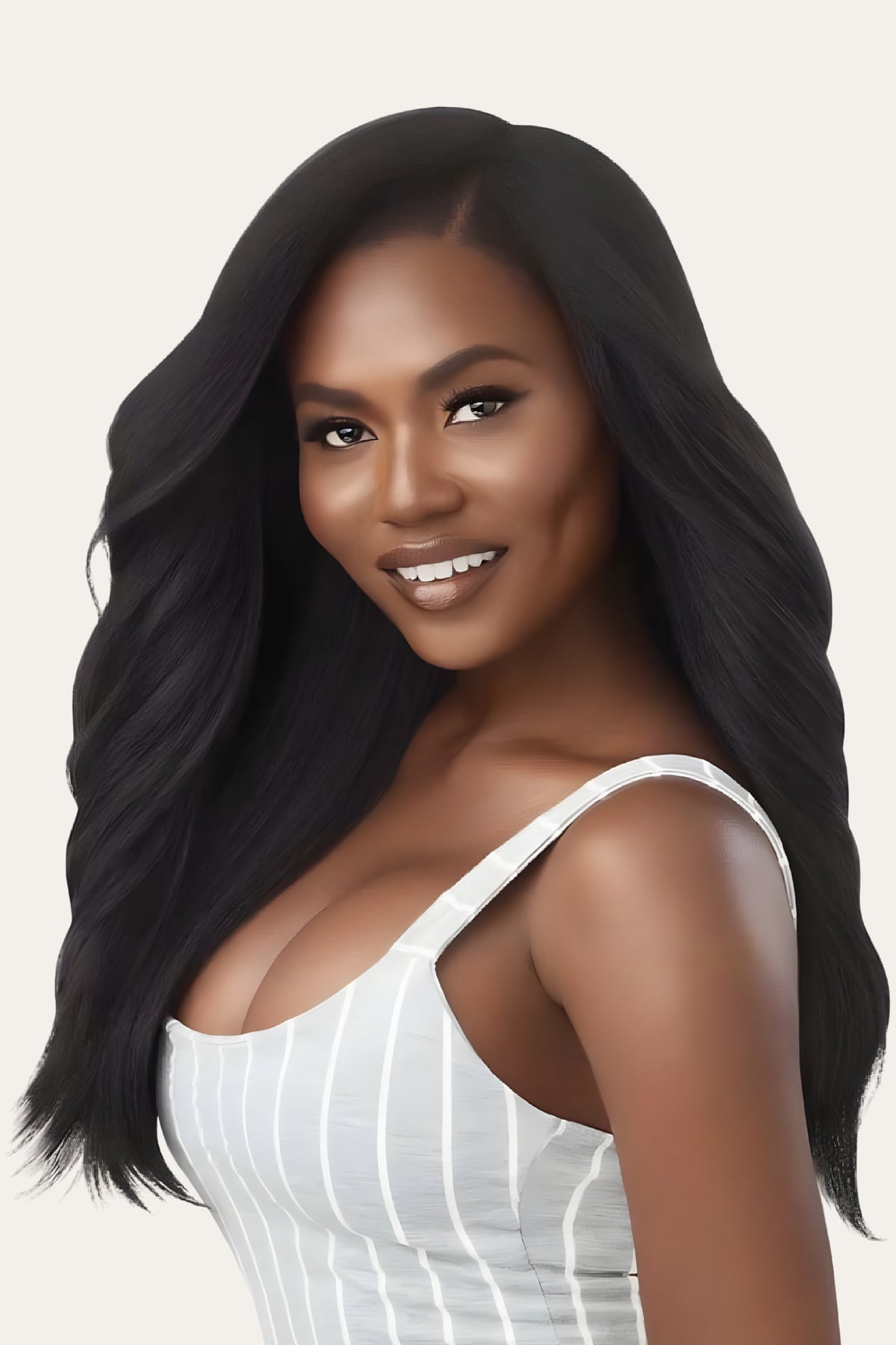 Outre Big Beautiful Human Hair Blend U Part Cap Leave Out Wig Dominican Blowout 22"