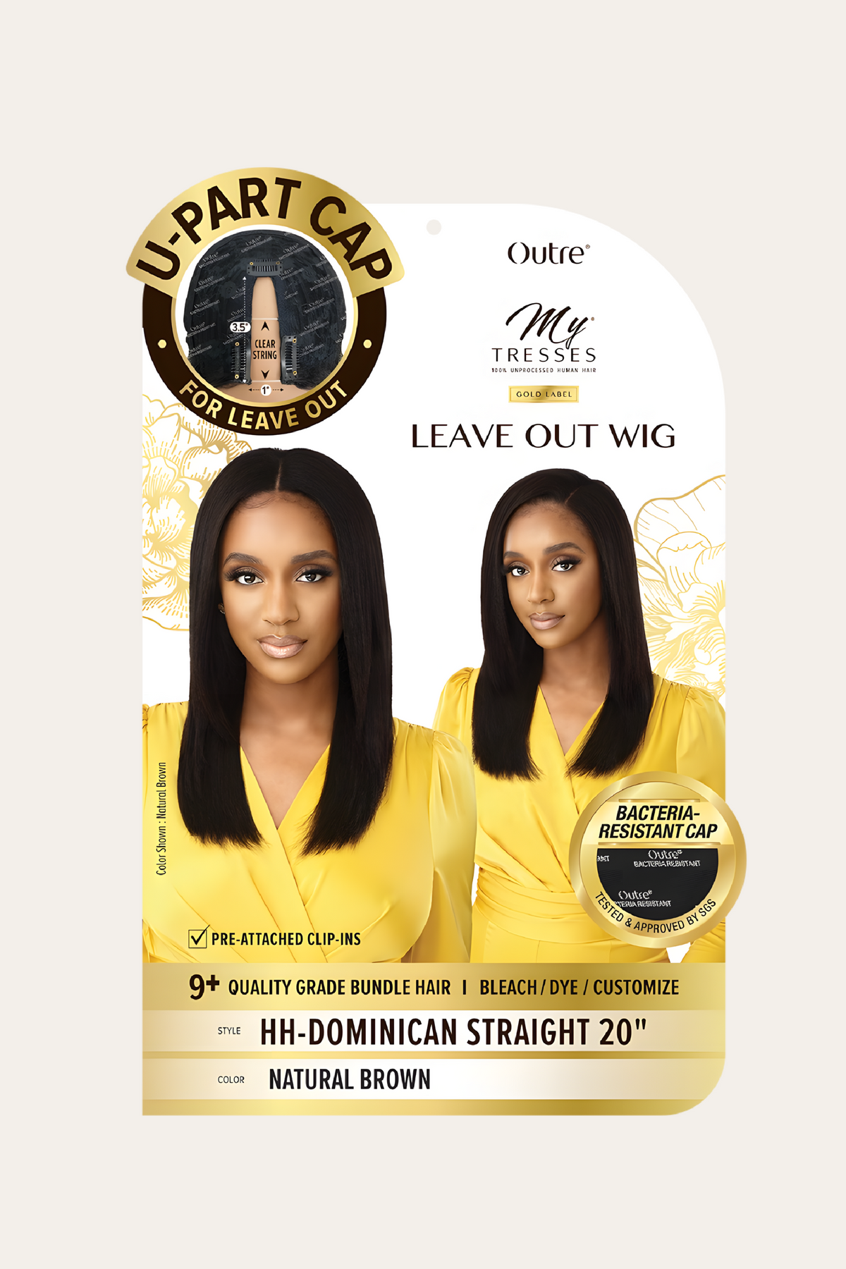 Outre Mytresses Gold Label U-Part Wig, HH-Dominican Straight 20"