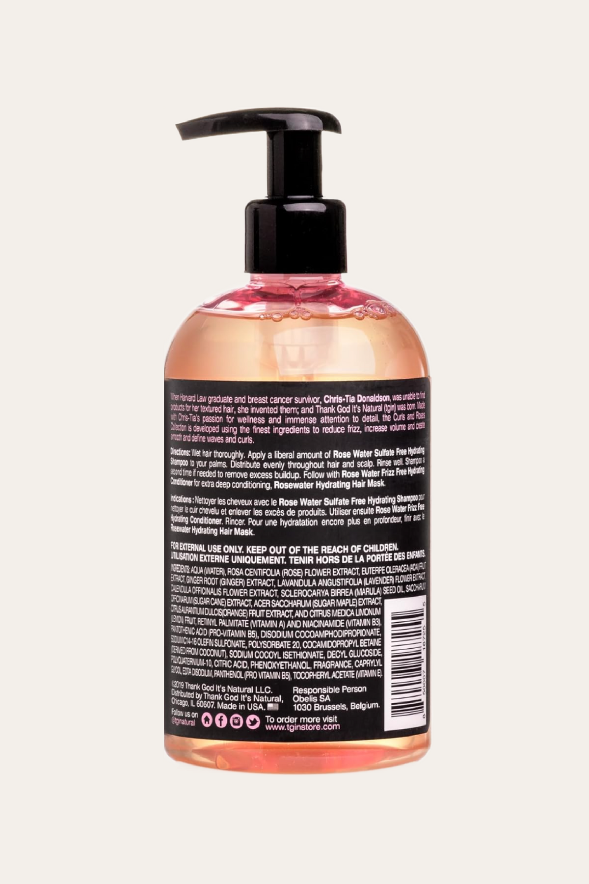 Thank God It's Natural Rose Water Sulfate-Free Hydrating Shampoo 13 Oz