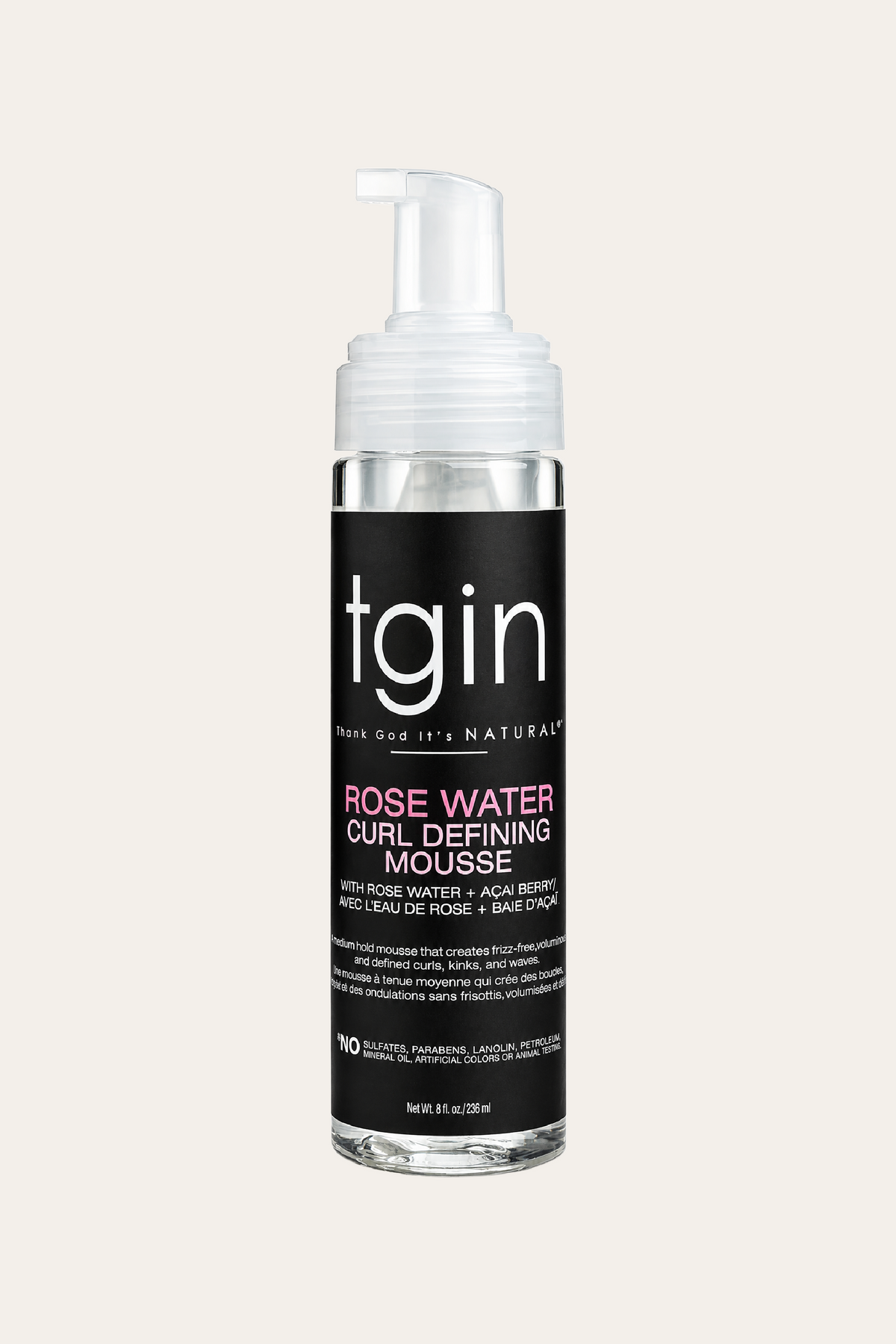 TGIN Rose Water Curl Defining Mousse 8 Oz