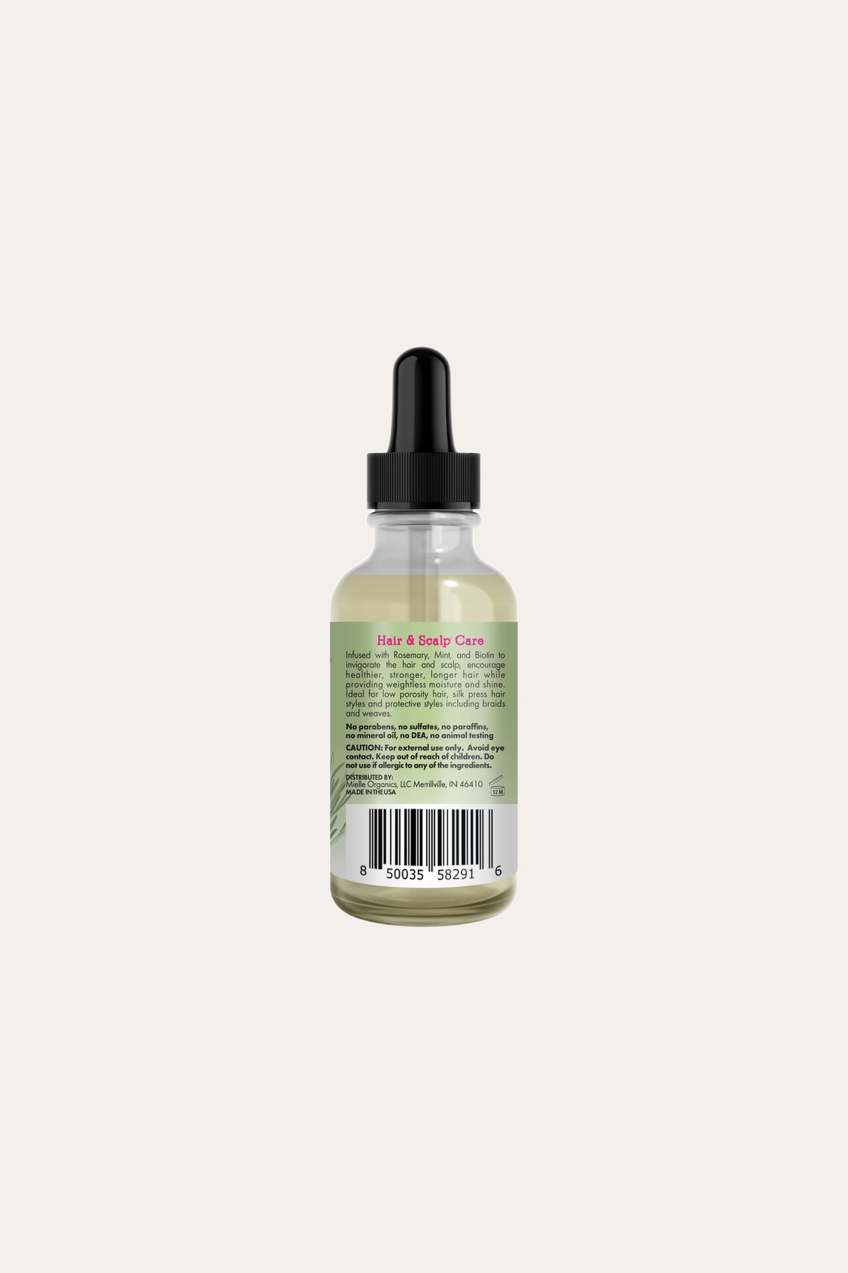 Mielle Organics Rosemary Mint Light Scalp & Hair Strengthening Oil 2 Oz
