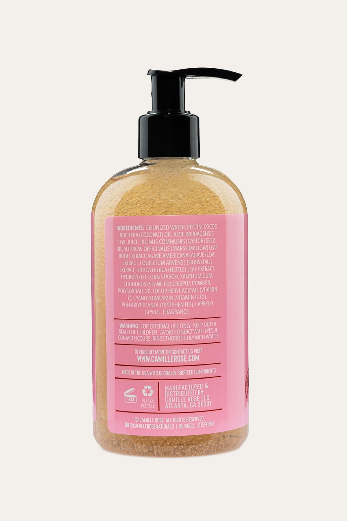 Camille Rose Curl Maker Curl Defining Soft Hold Gel 12 Oz