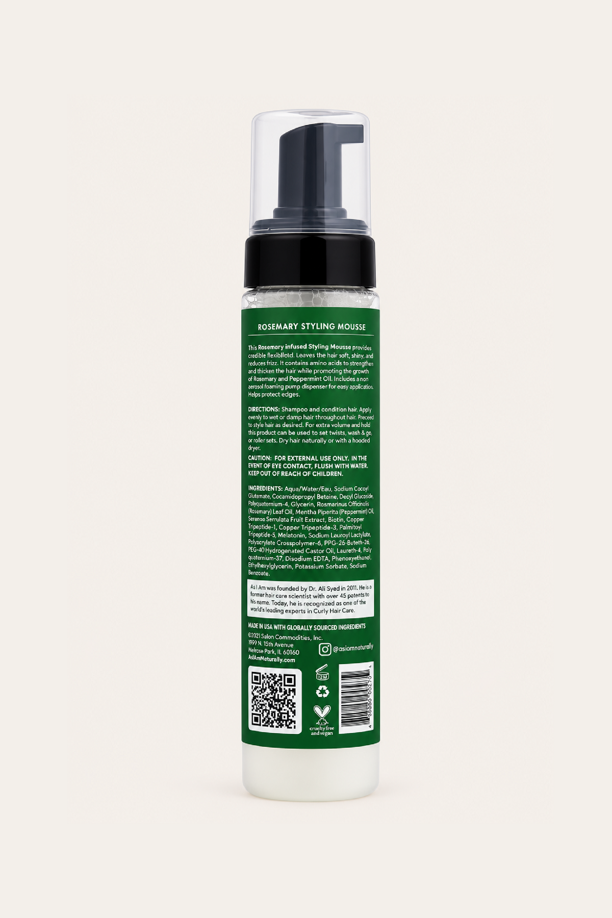 As I Am Rosemary Styling Mousse 8 Oz