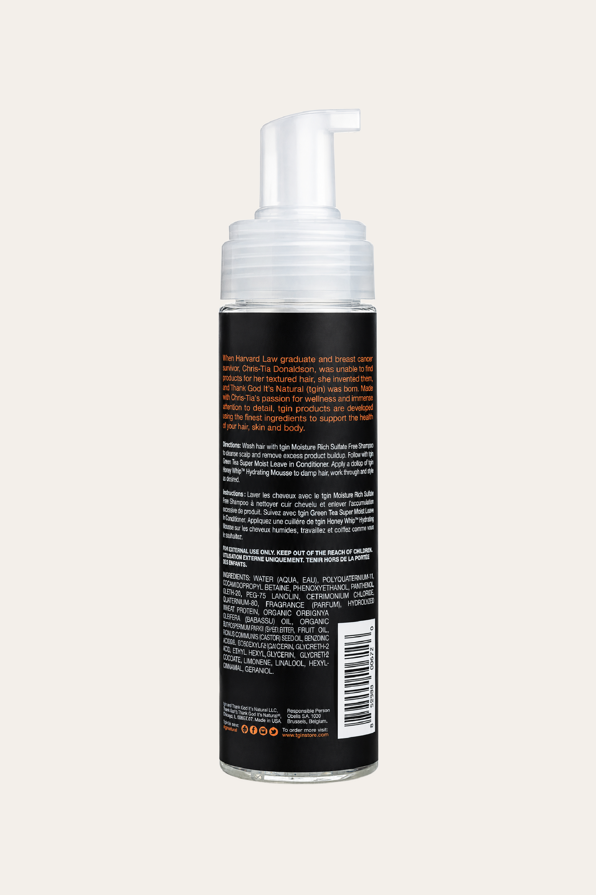 TGIN Honey Whip Hydrating Mousse 8 Oz