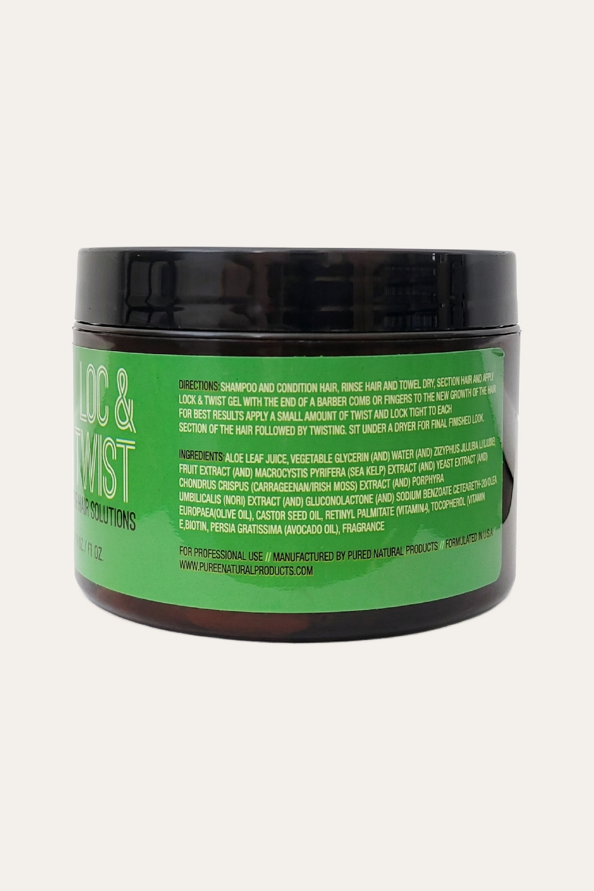 Pure O Hair Solution Product Lock & Twist Gel 8 Oz