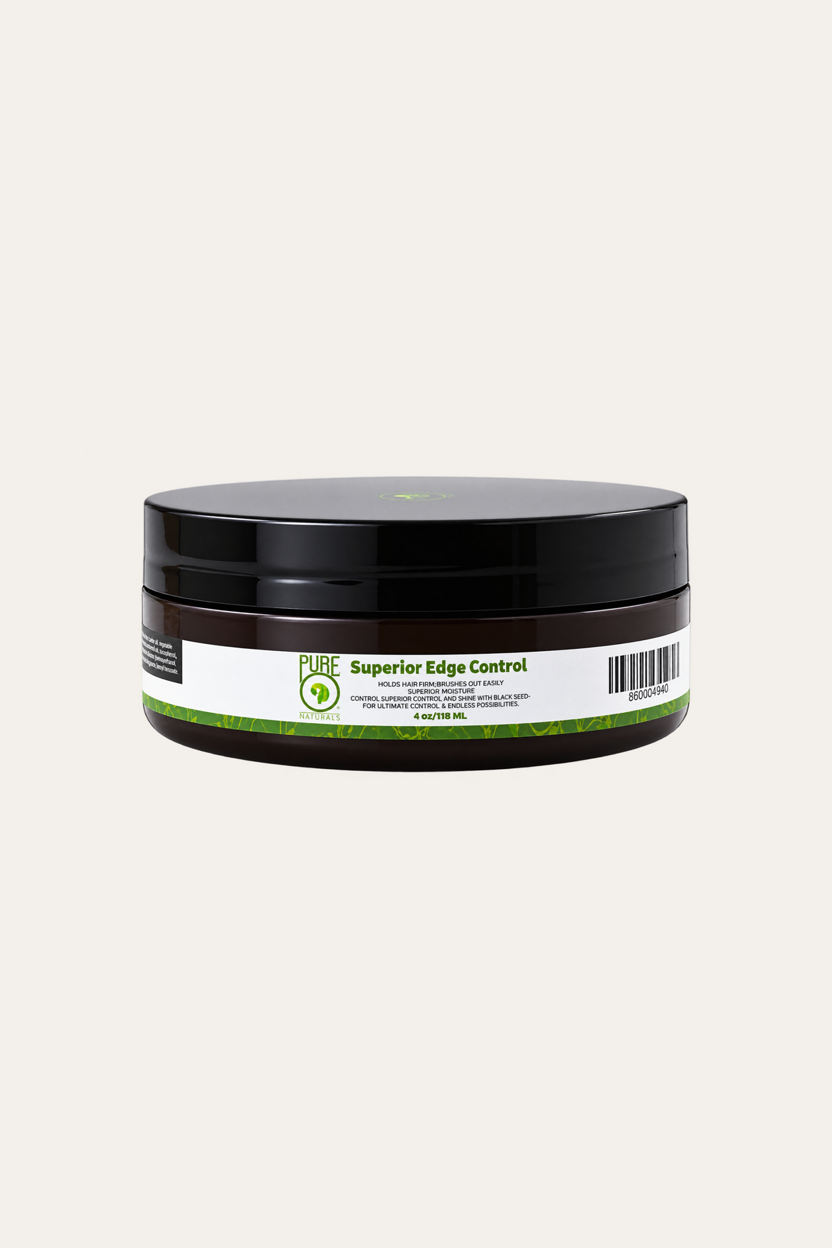 PureO Natural Superior Edge Control Hair Gel 4 Oz