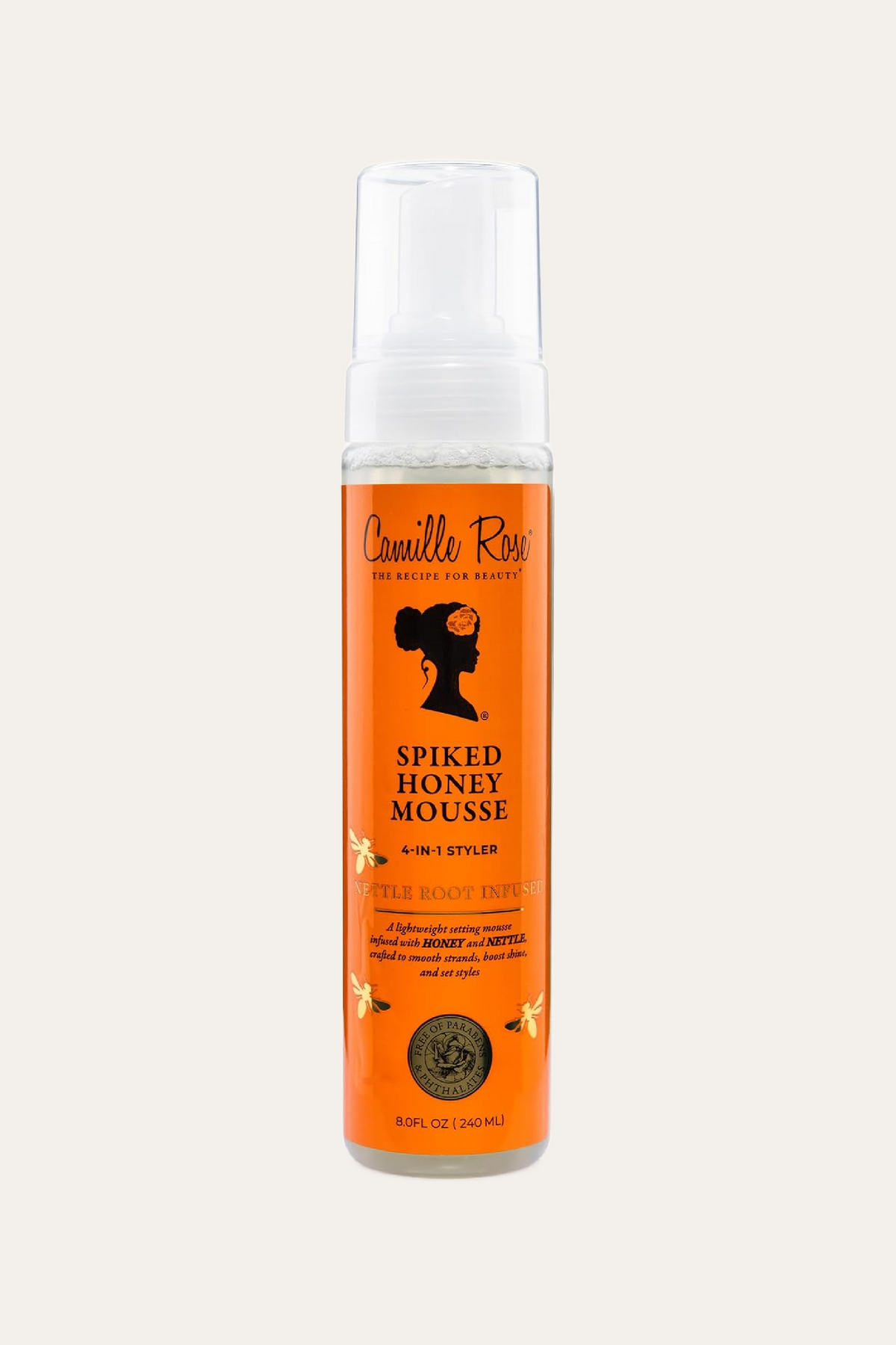 Camille Rose Spiked Honey Mousse 4-in-1 Hair Styling Mousse 8 Oz