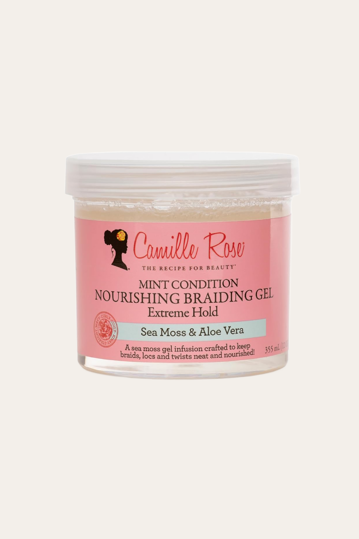 Camille Rose Mint Condition Nourishing Braid Gel Extreme Hold 12 Oz