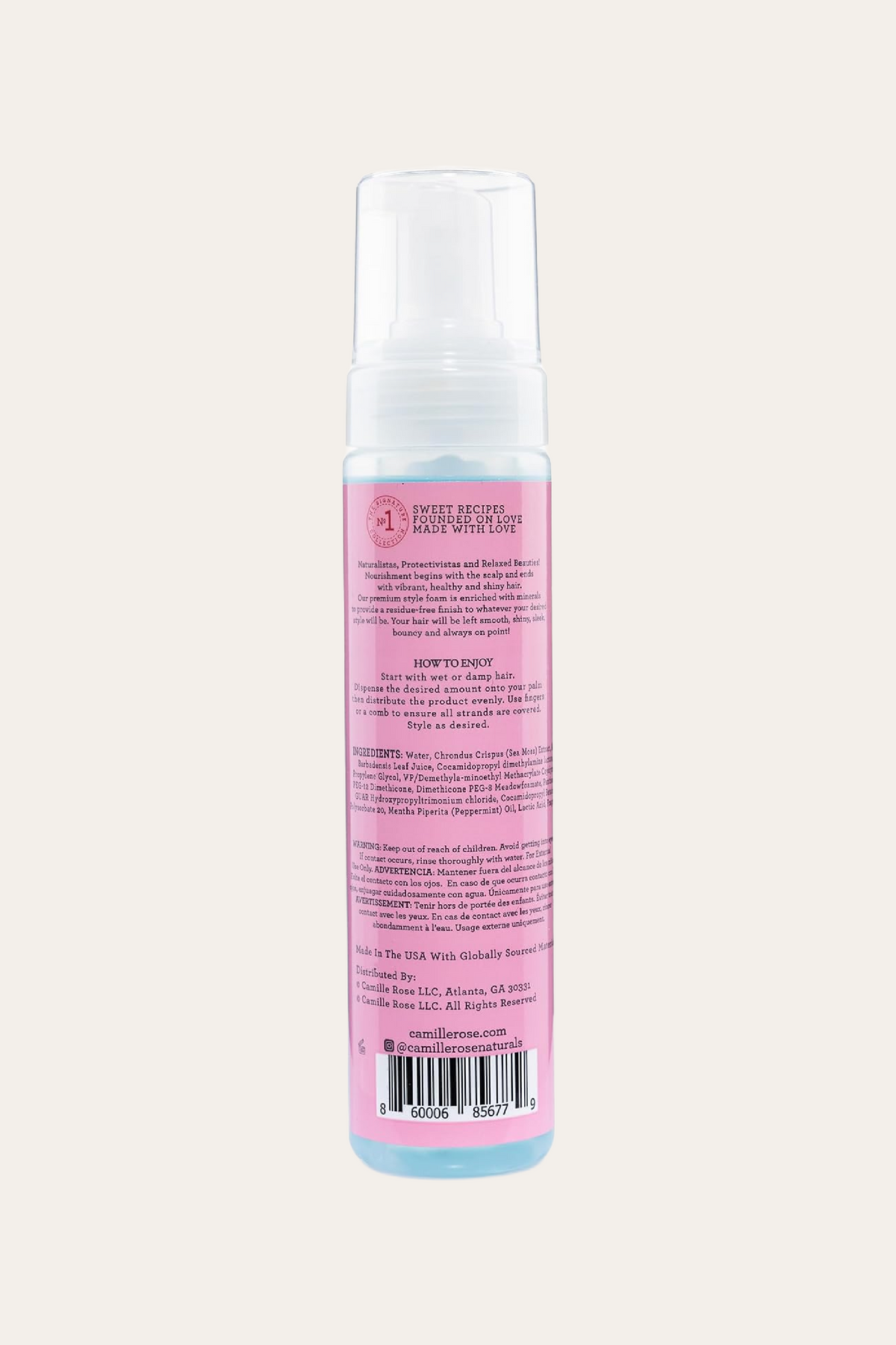 Camille Rose Mint Condition Style & Set Foam Curl Mousse 8 Oz