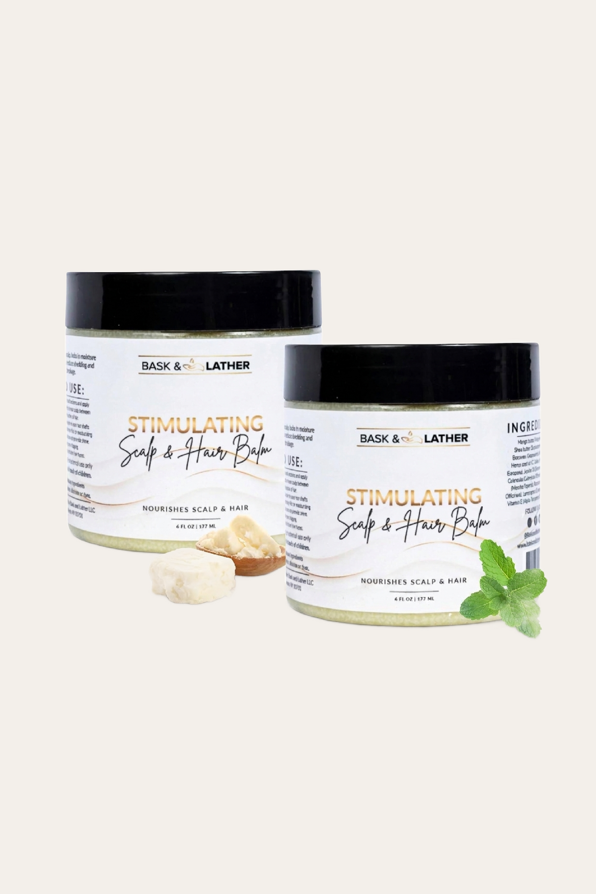 Bask & Lather Stimulating Scalp & Hair Balm 6 Oz
