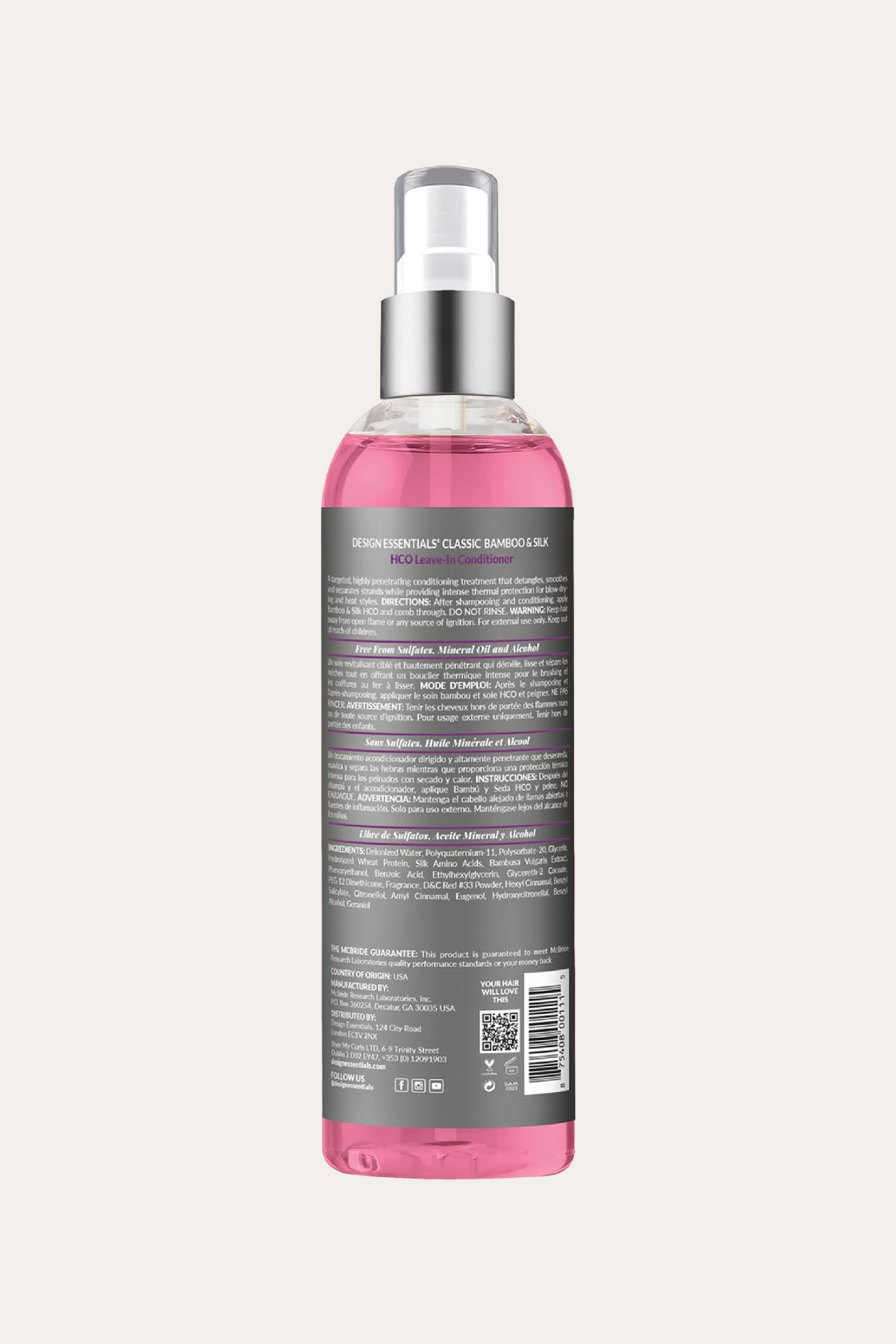 Design Essentials Bamboo & Silk HCO Leave-In Conditioner 8 Oz