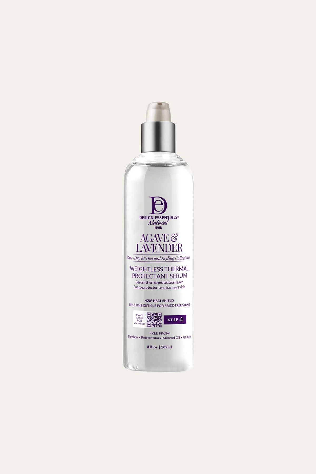 Design Essentials Agave Lavender Thermal Protectant Serum 4 Oz