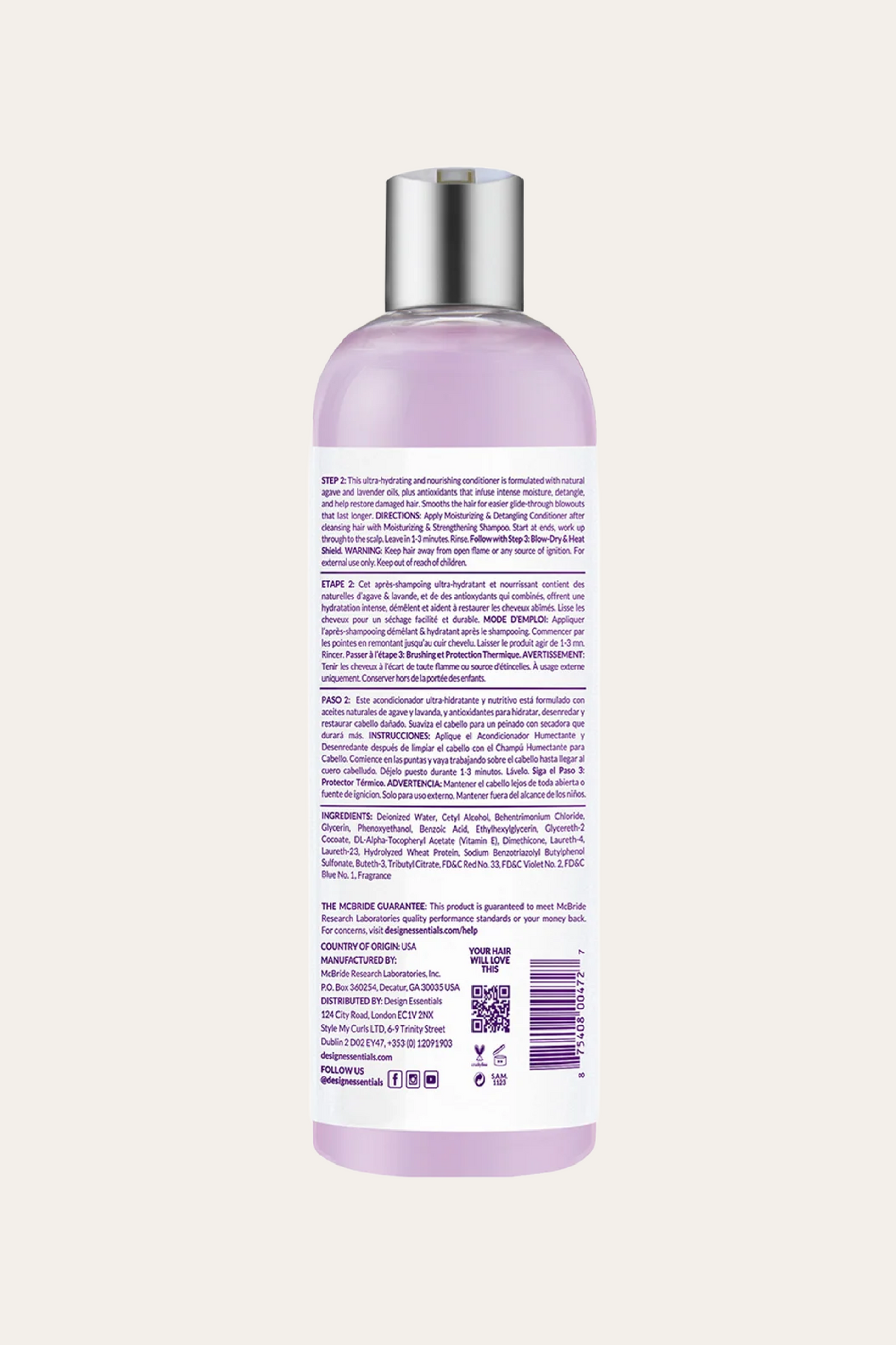 Design Essentials Agave & Lavender Moisturizing Detangling Conditioner 12 Oz