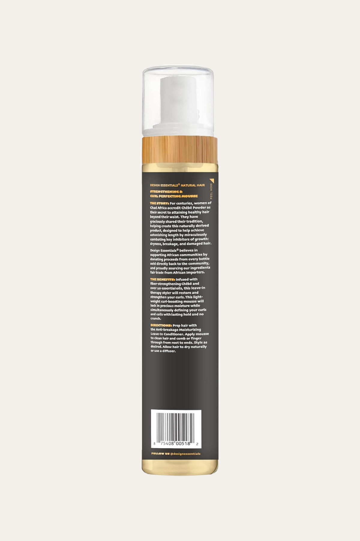 Design Essentials African Chebe Strengthening & Curl Perfecting Mousse 10 Oz