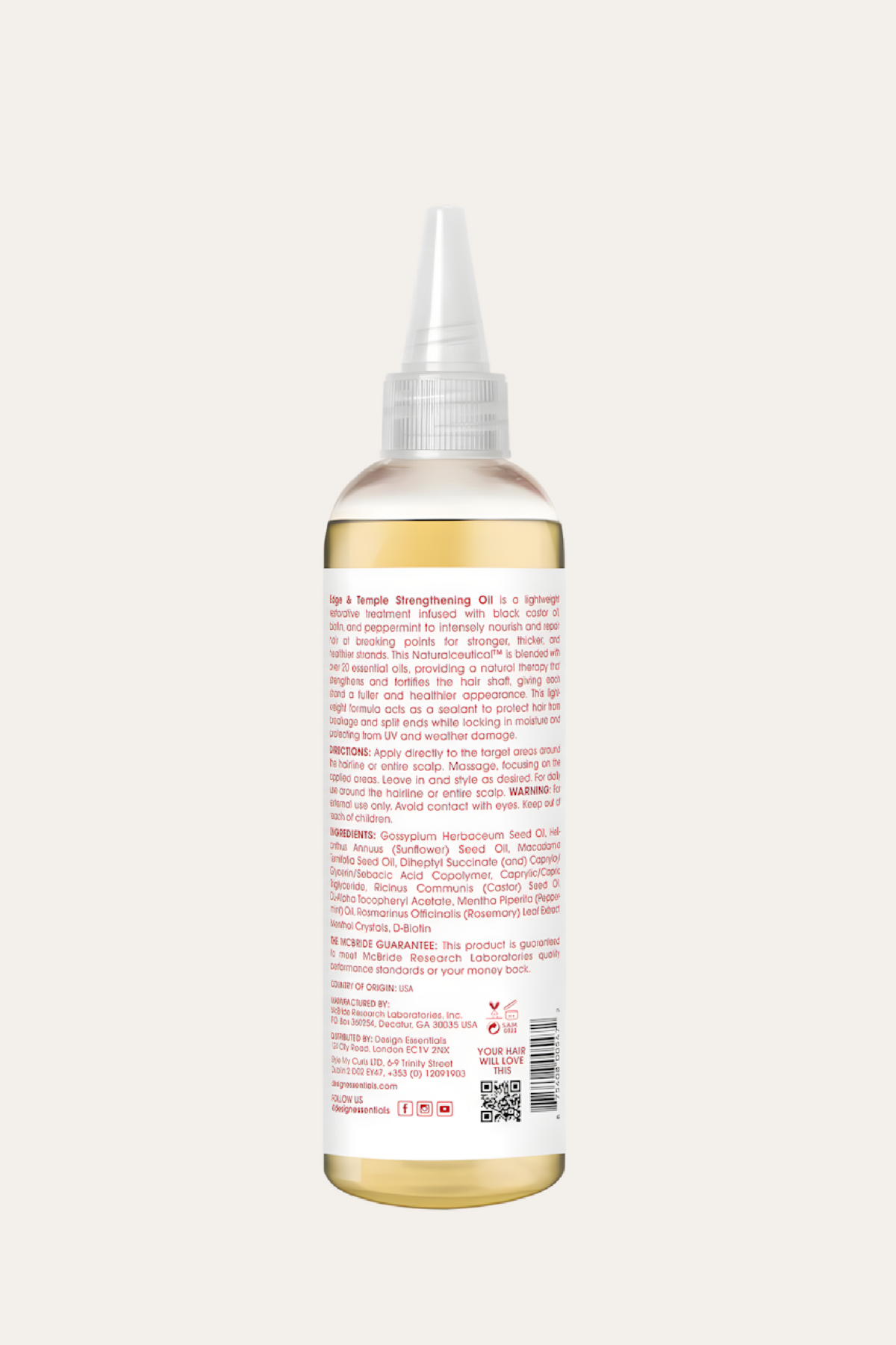 Design Essentials Scalp Care Edge & Temple Strengthening Oil 4 Oz