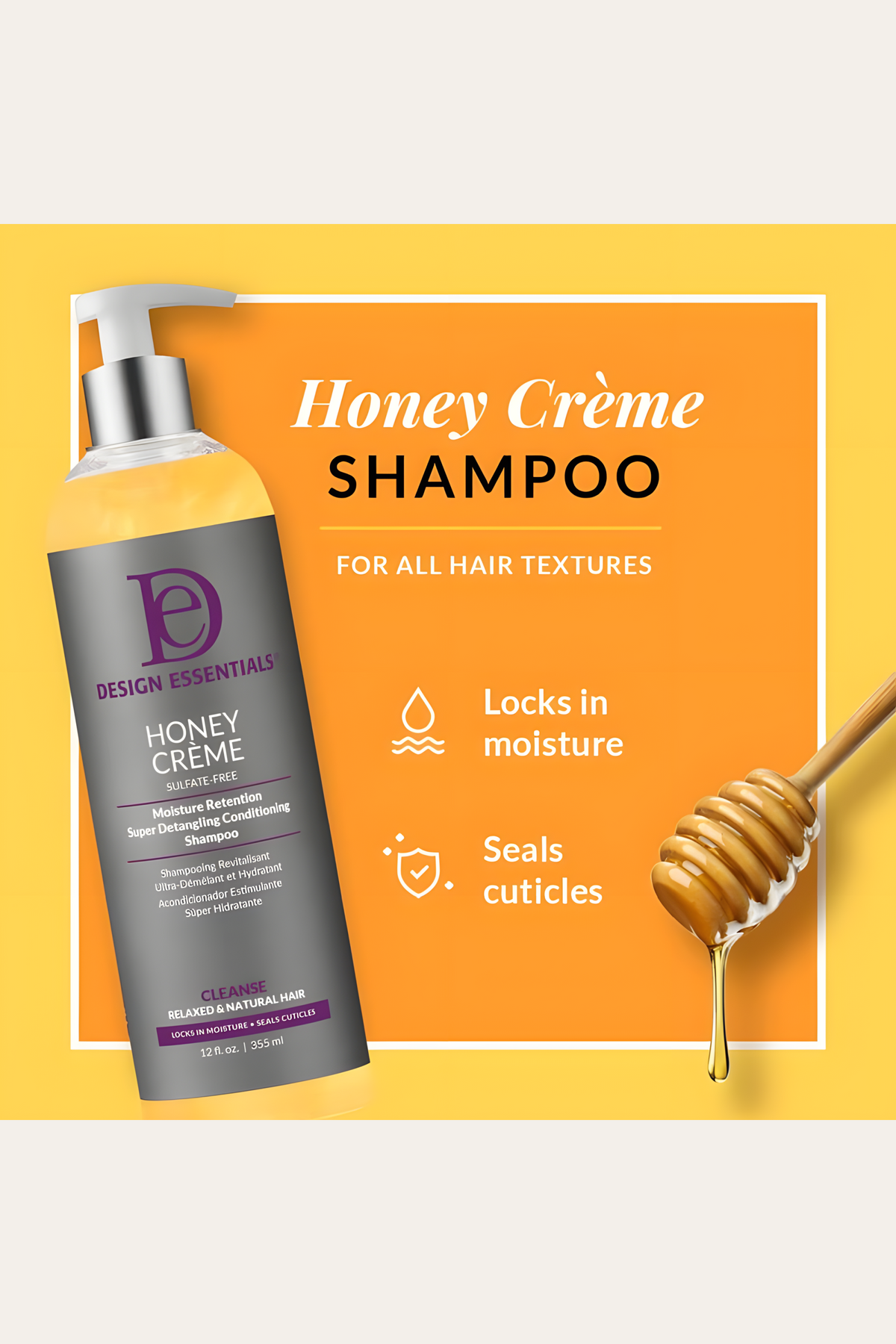 Honey Creme Moisture Retention Shampoo 12 Oz