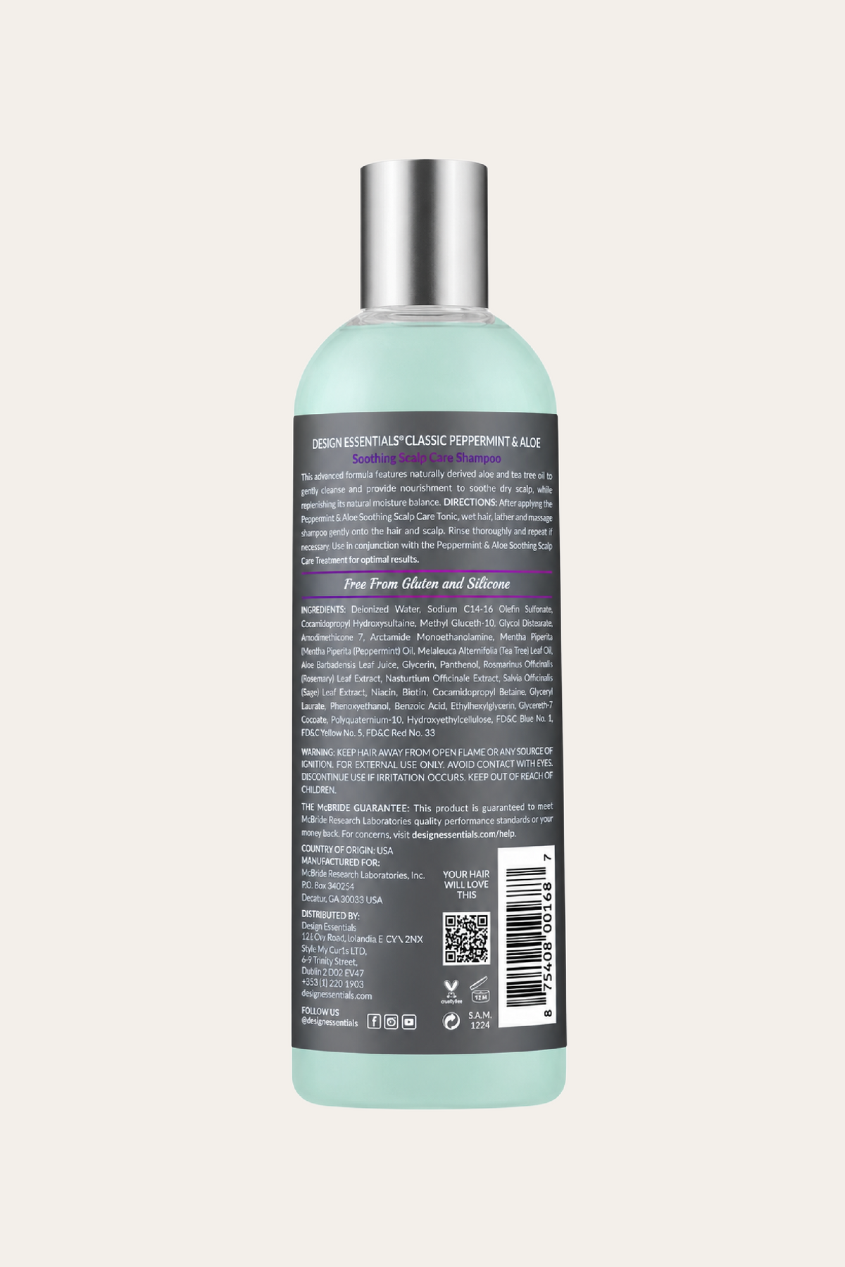 Design Essentials Peppermint & Aloe Anti-Itch Shampoo 12 Fl Oz