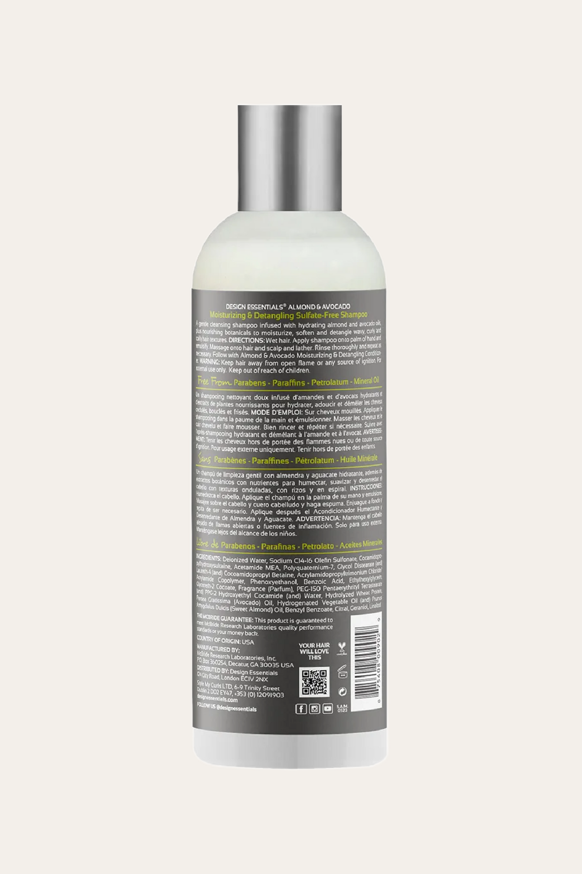 Natural Almond & Avocado Moisturizing & Detangling Sulfate-Free Shampoo 12 oz
